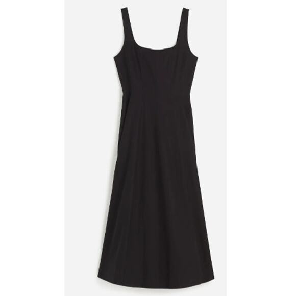 Madewell Dresses & Skirts - Madewell Plus‎ Seamed Square-Neck Midi Dress Smocked Back Black Pockets Size 14